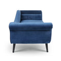 Chaise Lounge With Scroll Arm Blue Fabric