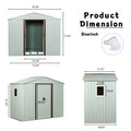 6Ft X 5Ft Outdoor Metal Storage Shed With Window White White Iron
