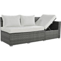 Outdoor 6 Piece All Weather Pe Rattan Sofa Set, Garden Patio Wicker Sectional Furniture Set With Adjustable Seat, Storage Box, Removable Covers And Tempered Glass Top Table, Beige Yes Complete Patio Set Beige Water Resistant Frame Water Resistant Cushion