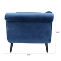 Chaise Lounge With Scroll Arm Blue Fabric