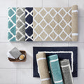 Reversible High Pile Tufted Microfiber Bath Rug Grey Microfiber