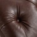 Tufted Armless Chaise Lounge Dark Brown Pu Pu