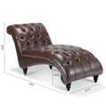 Tufted Armless Chaise Lounge Dark Brown Pu Pu