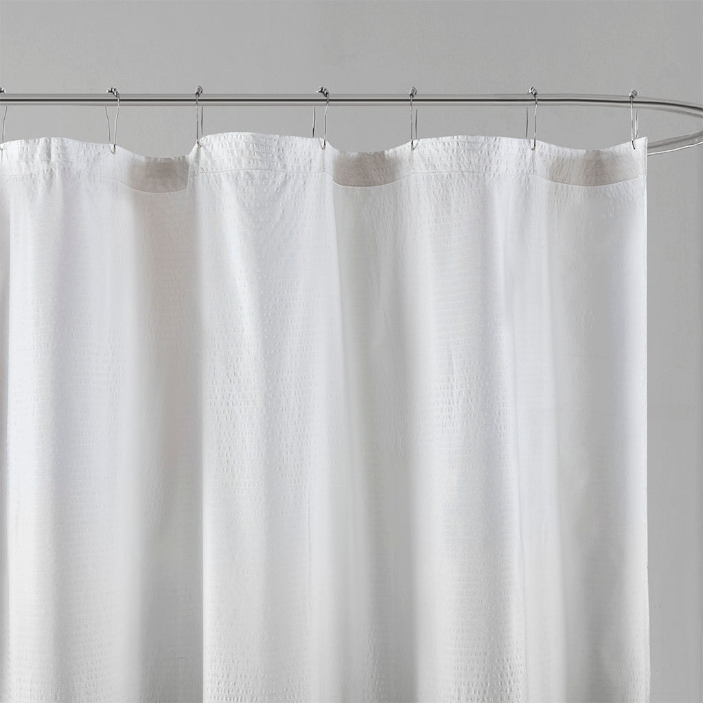Ombre Printed Seersucker Shower Curtain Grey Polyester