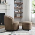 Video Welike Swivel Barrel Chair, Living Room Swivel Chair With Round Storage Chair, 360 Swivel Club Chair, Nursery, Bedroom, Office, Hotel With Upholstered Modern Armchair, Teddy Fabric Coffee Foam Fabric