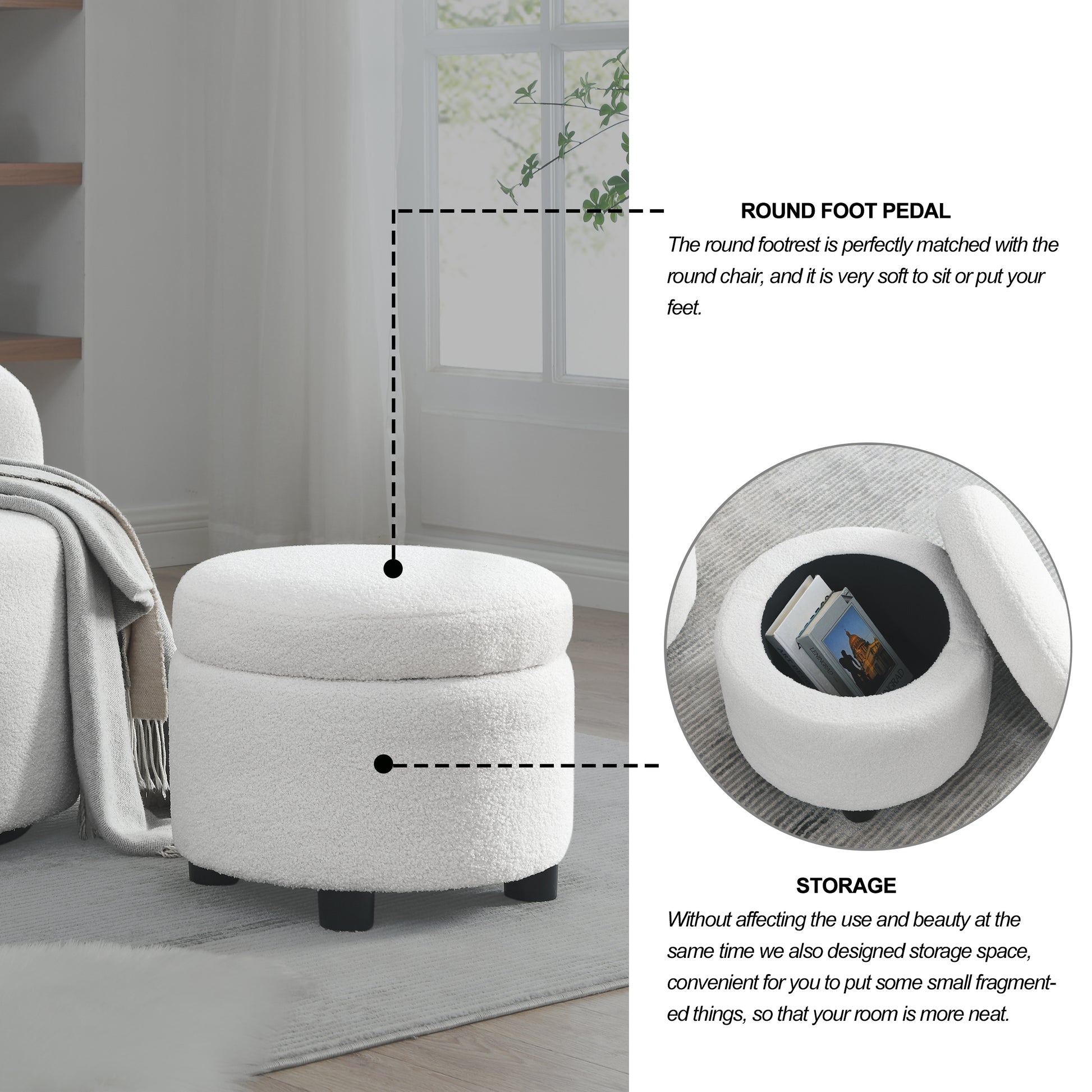 Video Welike Swivel Barrel Chair, Living Room Swivel Chair With Round Storage Chair, 360 Swivel Club Chair, Nursery, Bedroom, Office, Hotel With Upholstered Modern Armchair, Teddy Fabric White Teddy Foam Fabric