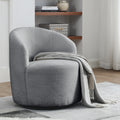 Video Welike Swivel Barrel Chair, Living Room Swivel Chair With Round Storage Chair, 360 Swivel Club Chair, Nursery, Bedroom, Office, Hotel With Upholstered Modern Armchair, Teddy Fabric Grey Teddy Foam Fabric