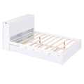 Full Size Storage Platform Bed With Pull Out Shelves And Twin Size Trundle, White White Solid Wood Mdf