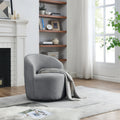 Video Welike Swivel Barrel Chair, Living Room Swivel Chair With Round Storage Chair, 360 Swivel Club Chair, Nursery, Bedroom, Office, Hotel With Upholstered Modern Armchair, Teddy Fabric Grey Teddy Foam Fabric