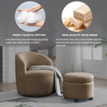 Video Welike Swivel Barrel Chair, Living Room Swivel Chair With Round Storage Chair, 360 Swivel Club Chair, Nursery, Bedroom, Office, Hotel With Upholstered Modern Armchair, Teddy Fabric Coffee Foam Fabric