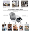 Video Welike Swivel Barrel Chair, Living Room Swivel Chair With Round Storage Chair, 360 Swivel Club Chair, Nursery, Bedroom, Office, Hotel With Upholstered Modern Armchair, Teddy Fabric Grey Teddy Foam Fabric