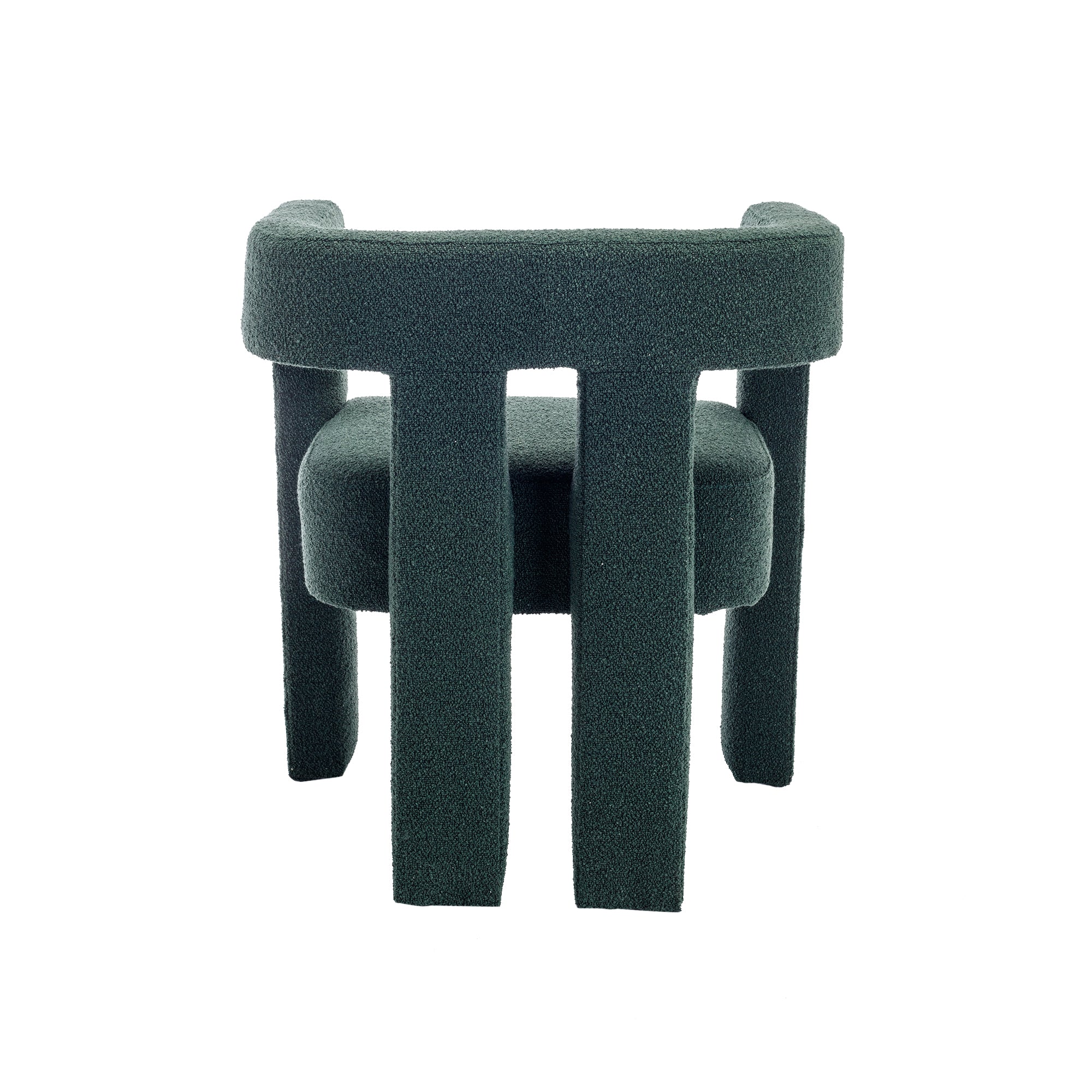 Coolmore Contemporary Designed Fabric Upholstered Accent Dining Chair Barrel Side Chairs Kitchen Armchair For Living Room 2Pc Set Emerald Boucle