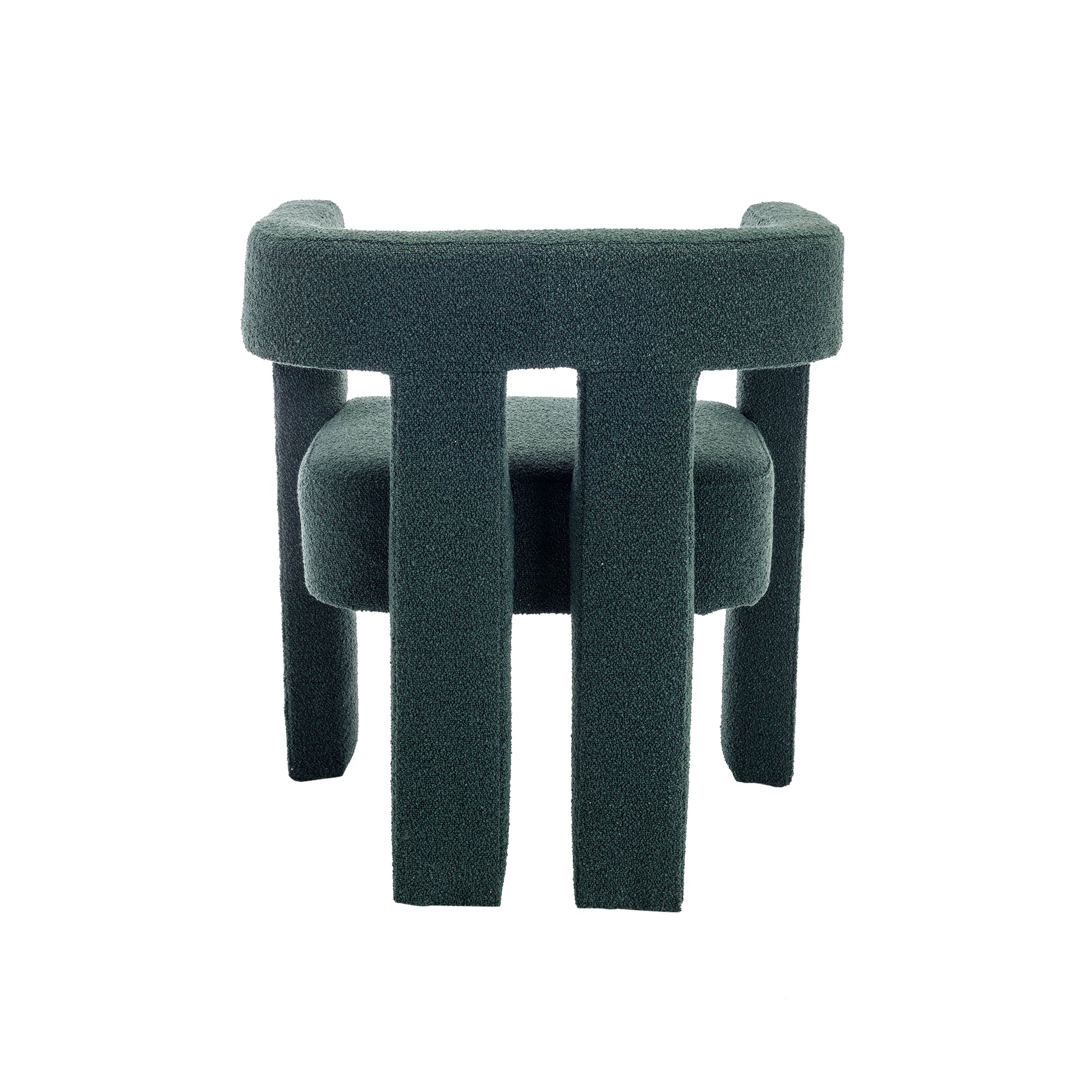 Coolmore Contemporary Designed Fabric Upholstered Accent Dining Chair Barrel Side Chairs Kitchen Armchair For Living Room 2Pc Set Emerald Boucle