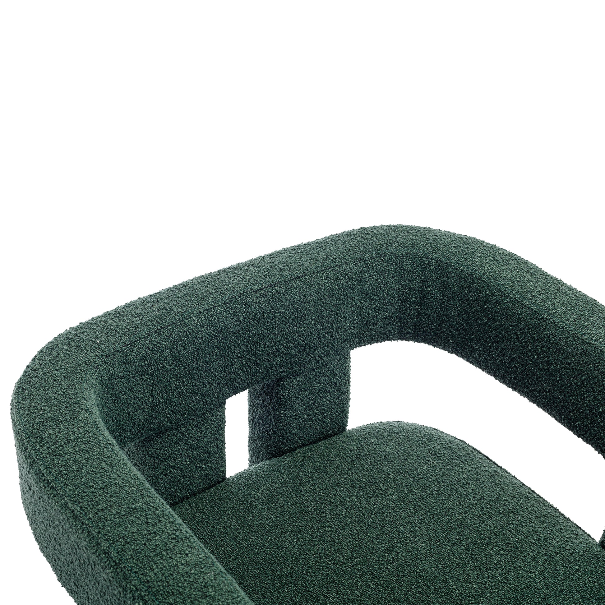 Coolmore Contemporary Designed Fabric Upholstered Accent Dining Chair Barrel Side Chairs Kitchen Armchair For Living Room 2Pc Set Emerald Boucle