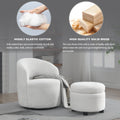 Video Welike Swivel Barrel Chair, Living Room Swivel Chair With Round Storage Chair, 360 Swivel Club Chair, Nursery, Bedroom, Office, Hotel With Upholstered Modern Armchair, Teddy Fabric White Teddy Foam Fabric