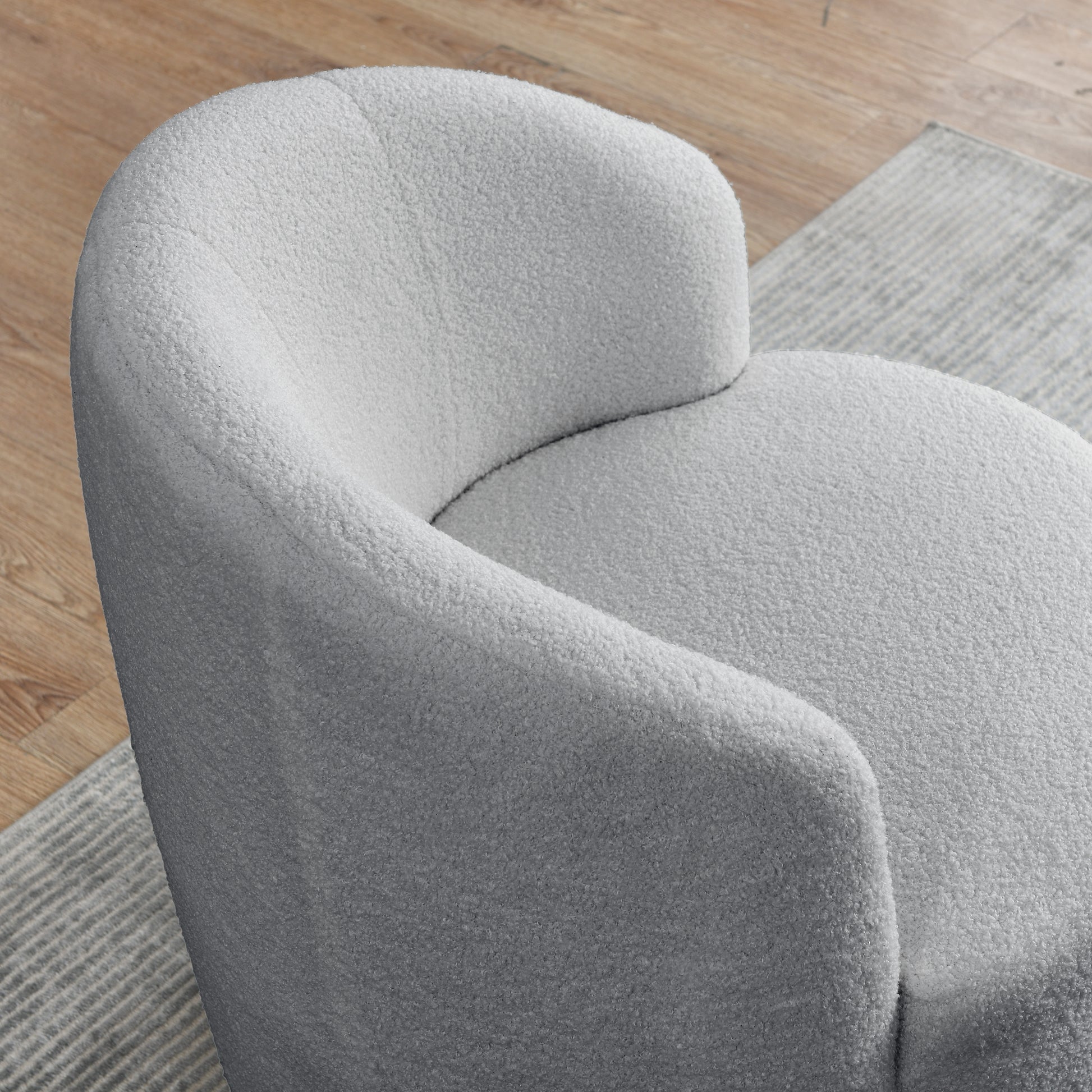 Video Welike Swivel Barrel Chair, Living Room Swivel Chair With Round Storage Chair, 360 Swivel Club Chair, Nursery, Bedroom, Office, Hotel With Upholstered Modern Armchair, Teddy Fabric Grey Teddy Foam Fabric