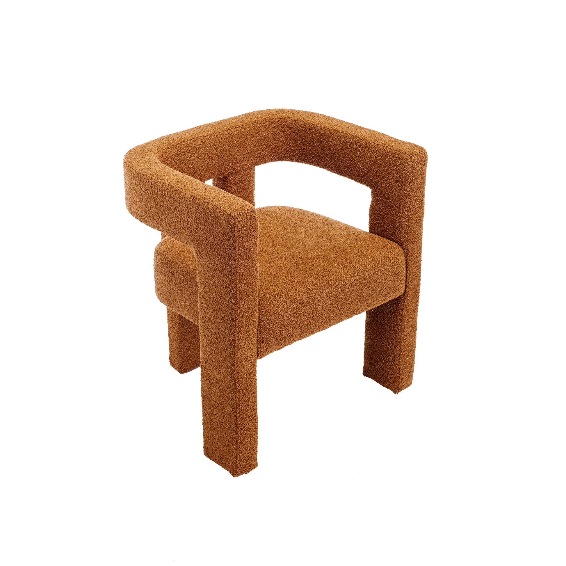 Coolmore Contemporary Designed Fabric Upholstered Accent Dining Chair Barrel Side Chairs Kitchen Armchair For Living Room 2Pc Set Coffee Boucle