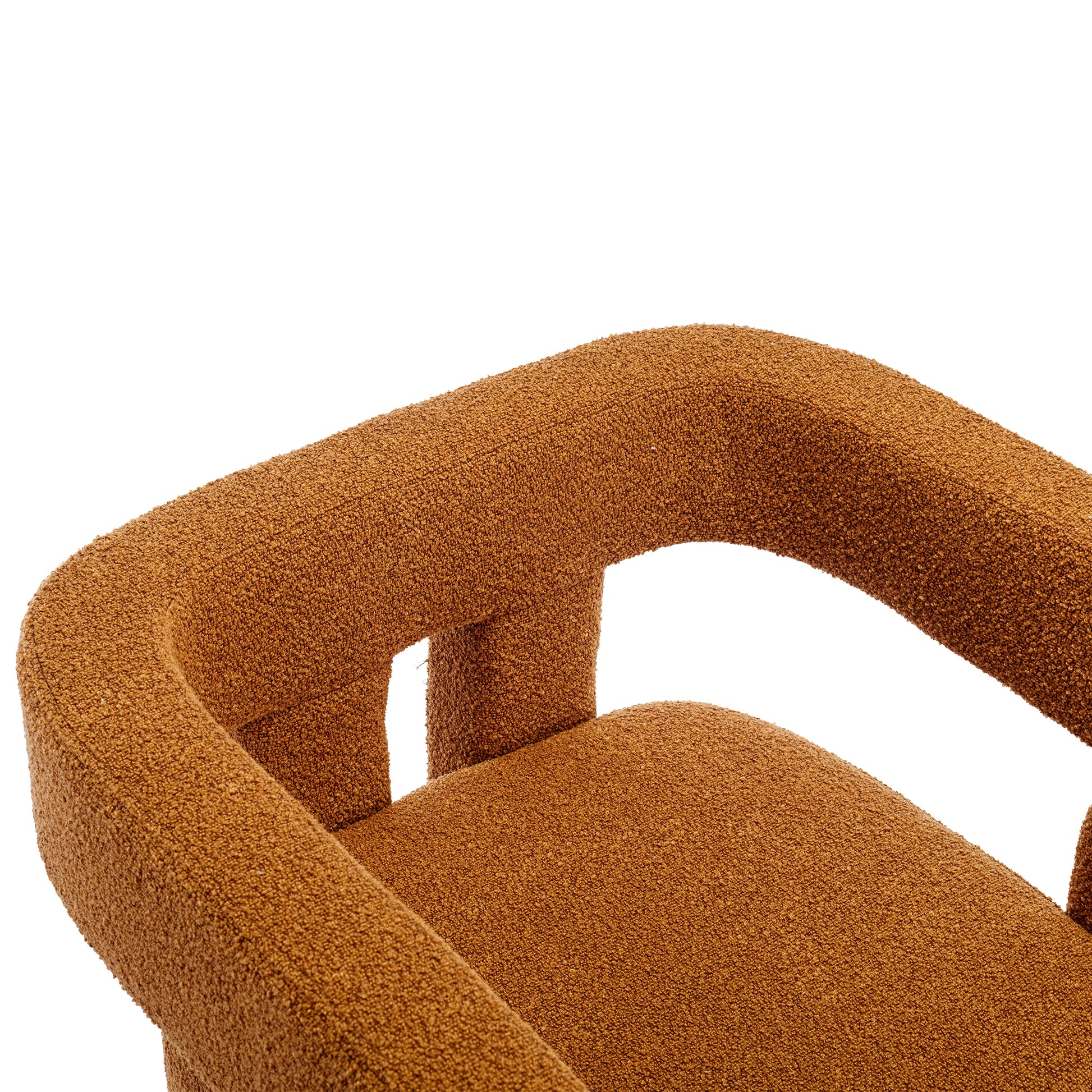 Coolmore Contemporary Designed Fabric Upholstered Accent Dining Chair Barrel Side Chairs Kitchen Armchair For Living Room 2Pc Set Coffee Boucle