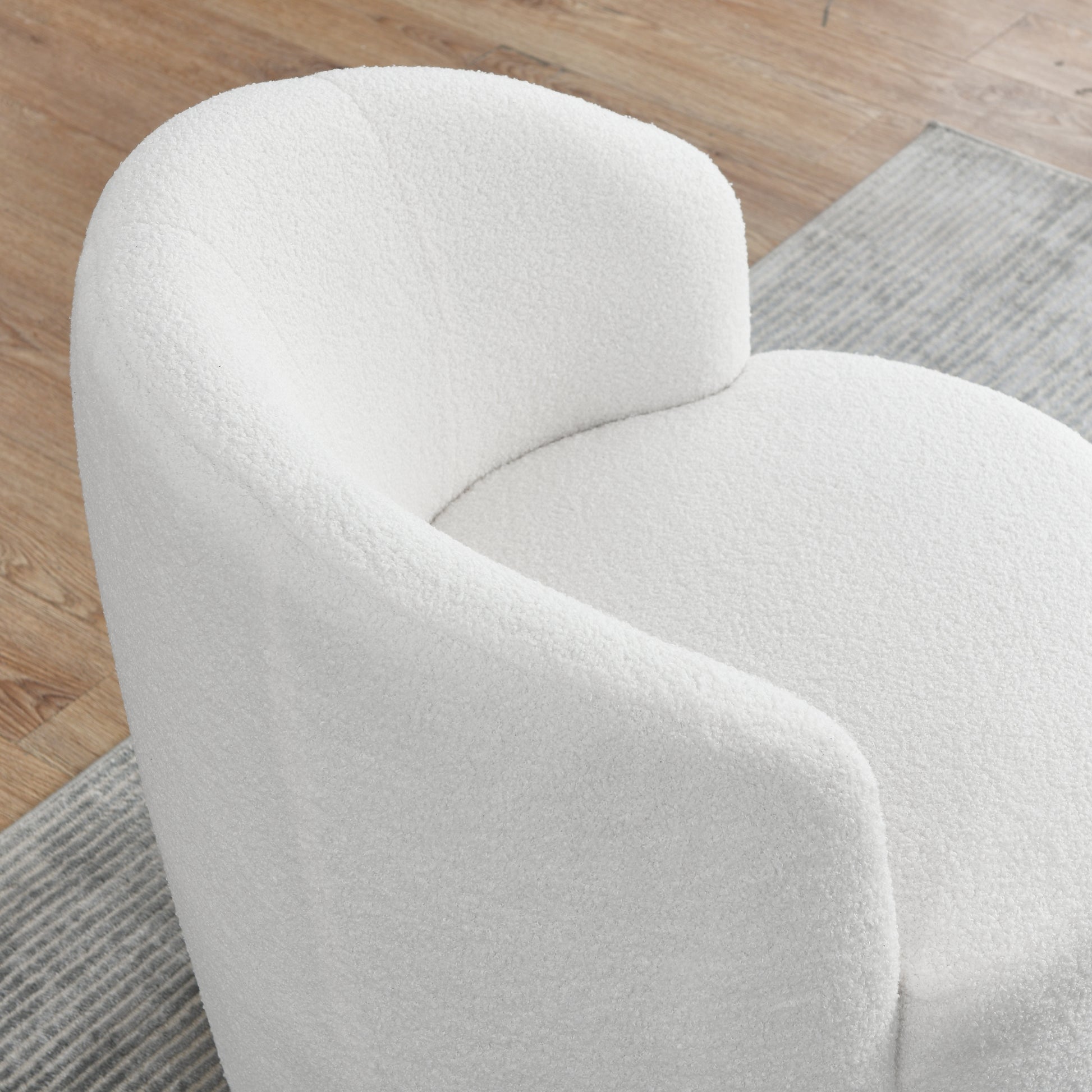 Video Welike Swivel Barrel Chair, Living Room Swivel Chair With Round Storage Chair, 360 Swivel Club Chair, Nursery, Bedroom, Office, Hotel With Upholstered Modern Armchair, Teddy Fabric White Teddy Foam Fabric