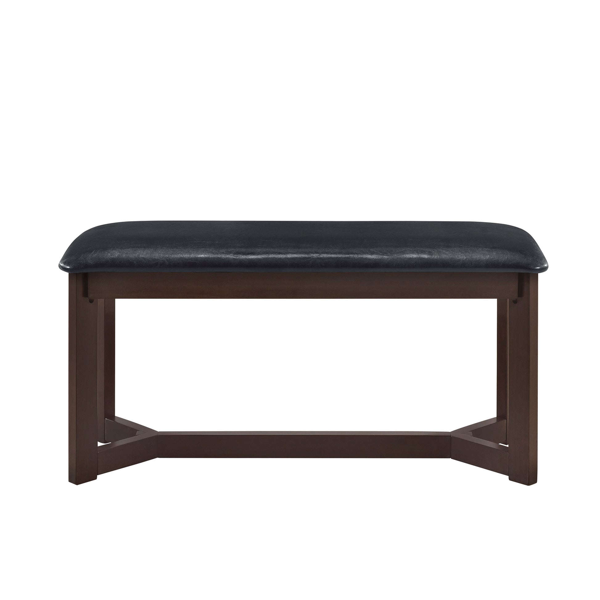 Farmhouse 6 Piece Wood Dining Table Set With 4 Upholstered Chairs And Bench, Dark Brown Brown Wood Dining Room Bench Seating Rubberwood Rectangular Dining Table With Chair And Bench Upholstered Chair Wood Dark Brown Solid Back Seats 6 Farmhouse Trestle