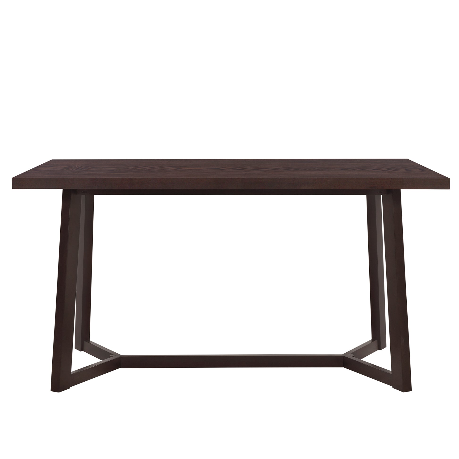 Farmhouse 6 Piece Wood Dining Table Set With 4 Upholstered Chairs And Bench, Dark Brown Brown Wood Dining Room Bench Seating Rubberwood Rectangular Dining Table With Chair And Bench Upholstered Chair Wood Dark Brown Solid Back Seats 6 Farmhouse Trestle