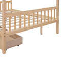 Full Size Wooden House Bed With Drawers, Natural Natural Solid Wood Mdf