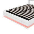 Full Size Tufted Upholstered Platform Bed With Hydraulic Storage System,Pu Storage Bed With Led Lights And Usb Charger, White Expected Arrival Time: 5.15,At White Pu