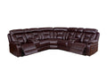 Sectional Sofa With Manual Reclining Brown Brown Pu