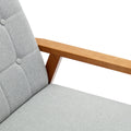 Accent Chairs Set Of 2 With Side Table, Mid Century Modern Accent Chair, Wood And Fabric Armchairs Side Chair, Lounge Reading Comfy Arm Chair For Living Room, Bedroom, Office Light Gray Polyester