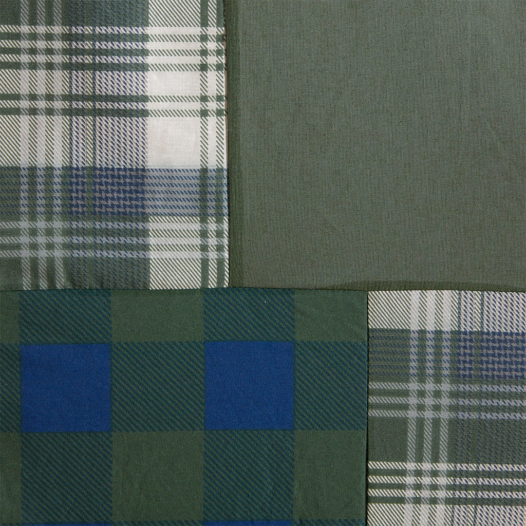 Pieced Cotton Shower Curtain Multicolor Cotton