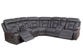 Faux Leather Reclining Sofa Grey Grey Pu 5 Seat