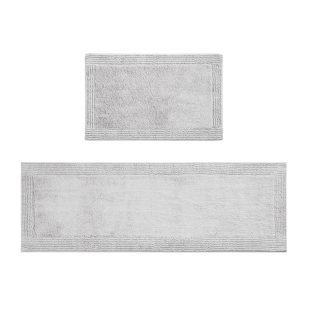 100% Cotton Tufted 3000Gsm Reversible Bath Rug Grey Cotton
