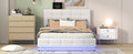 Full Size Tufted Upholstered Platform Bed With Hydraulic Storage System,Pu Storage Bed With Led Lights And Usb Charger, White Expected Arrival Time: 5.15,At White Pu