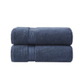 100% Cotton Bath Sheet Antimicrobial 2 Piece Set Dark Blue Cotton
