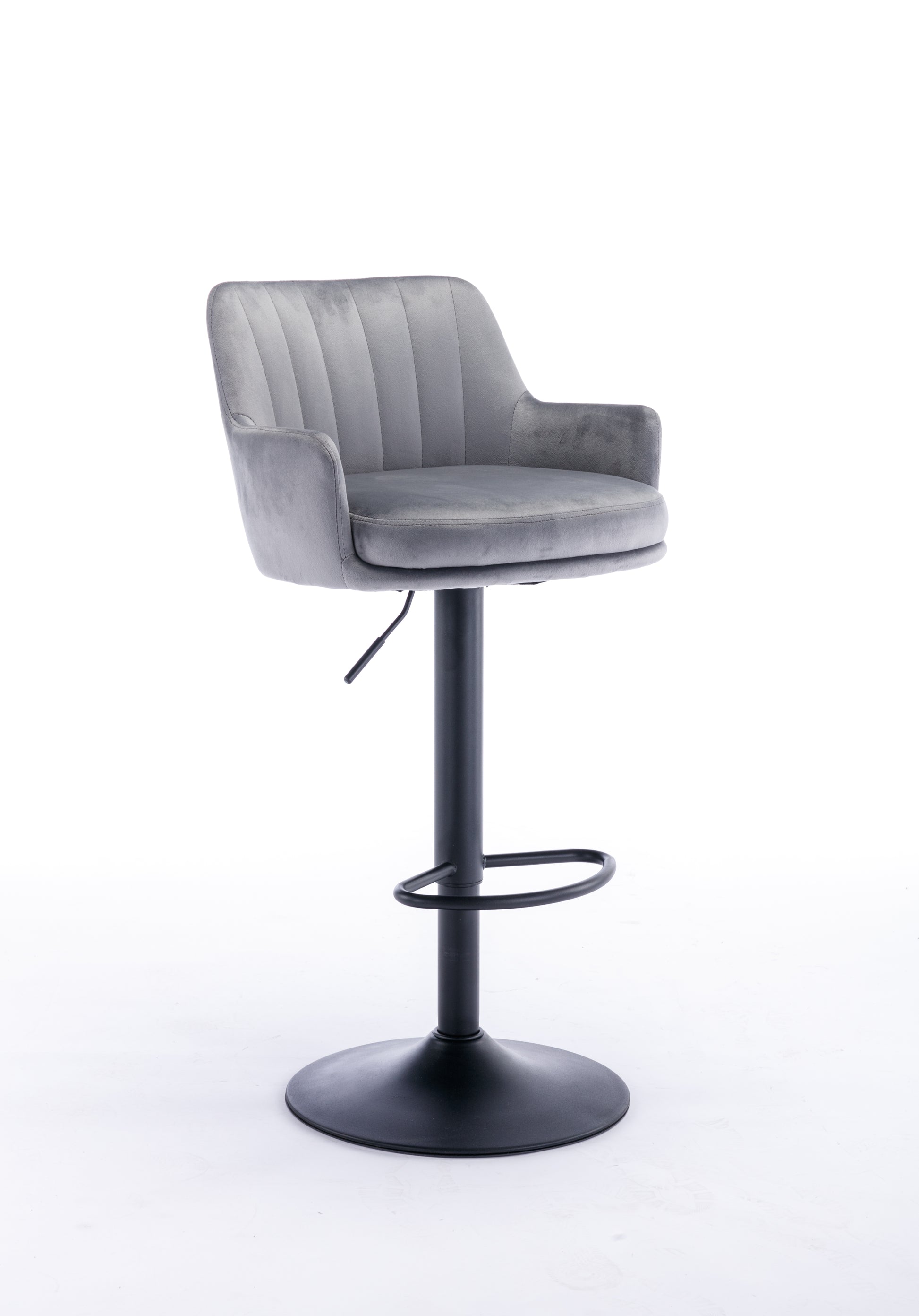 Bar Stools Set Of 2 Adjustable Barstools With Back And Footrest, Counter Height Bar Chairs For Kitchen, Pub Gray Gray Foam Fabric