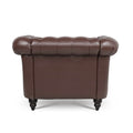1 Seater Sofa For Living Room Dark Brown Pu