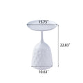 White Wine Cup Metal Side Table, Small Sofa Table, Round White Nightstand White Metal