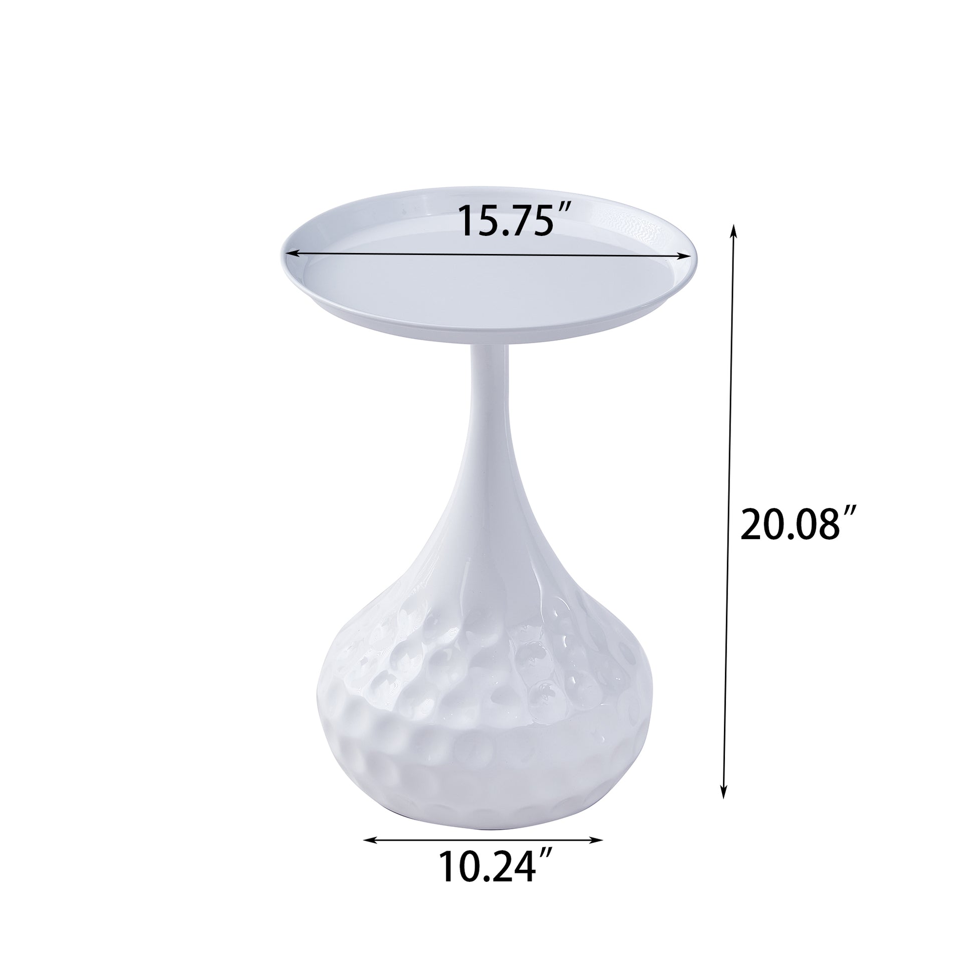 White Metal Side Table, Small Sofa Table, Small Iron Table, Nightstand For Living Room White Metal