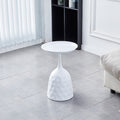 White Wine Cup Metal Side Table, Small Sofa Table, Round White Nightstand White Metal