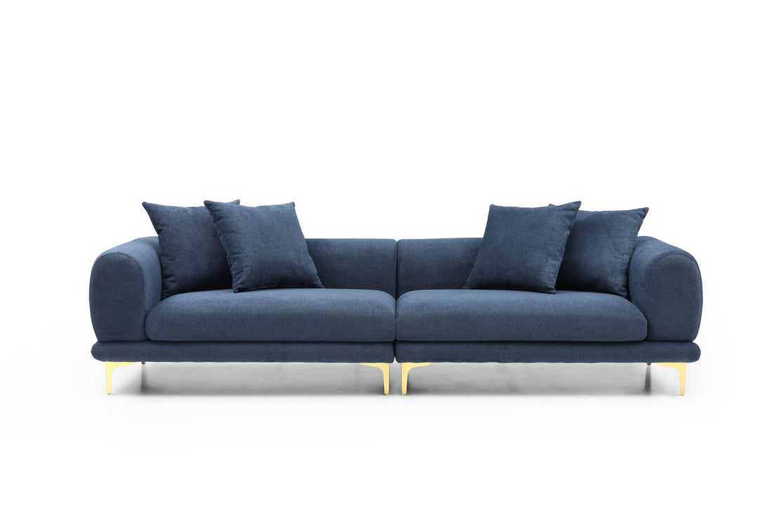 108.3'' Modern Sofa Couch 4 Seater Fabric Sofa For Livingroom Office Blue Blue Fabric