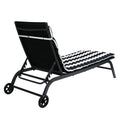 2Pcs Set Outdoor Lounge Chair Cushion Replacement Patio Funiture Seat Cushion Chaise Lounge Cushion Black White Black White Polyester