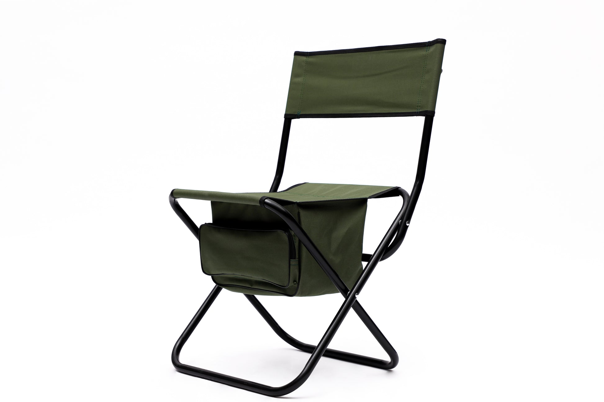 2 Piece Folding Outdoor Chair With Storage Bag, Portable Chair For Indoor, Outdoor Camping, Picnics And Fishing,Green Green Steel
