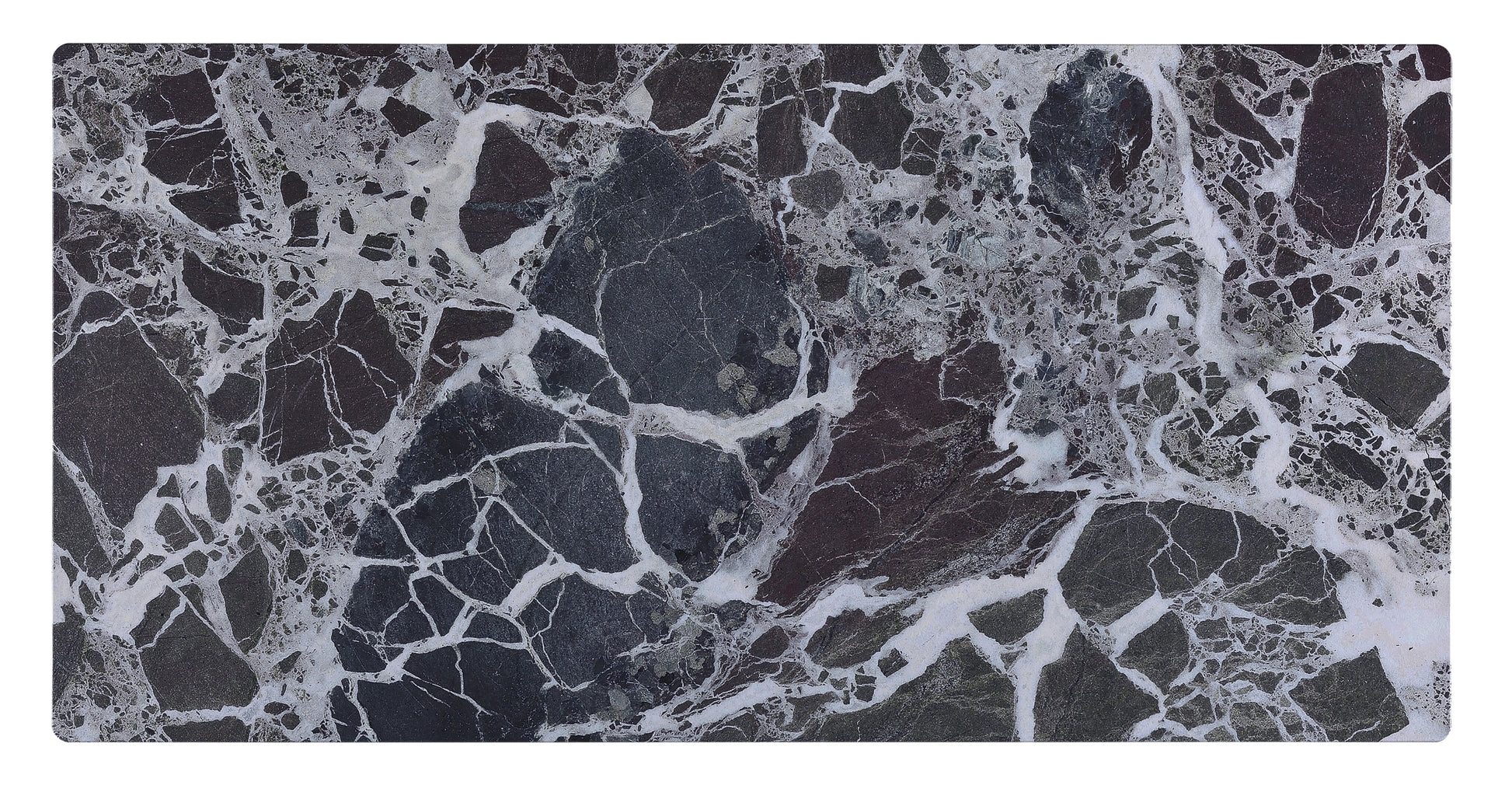 Landon 47" Coffee Table With Glass Black Marble Texture Top And Bent Wood Design Black Glass