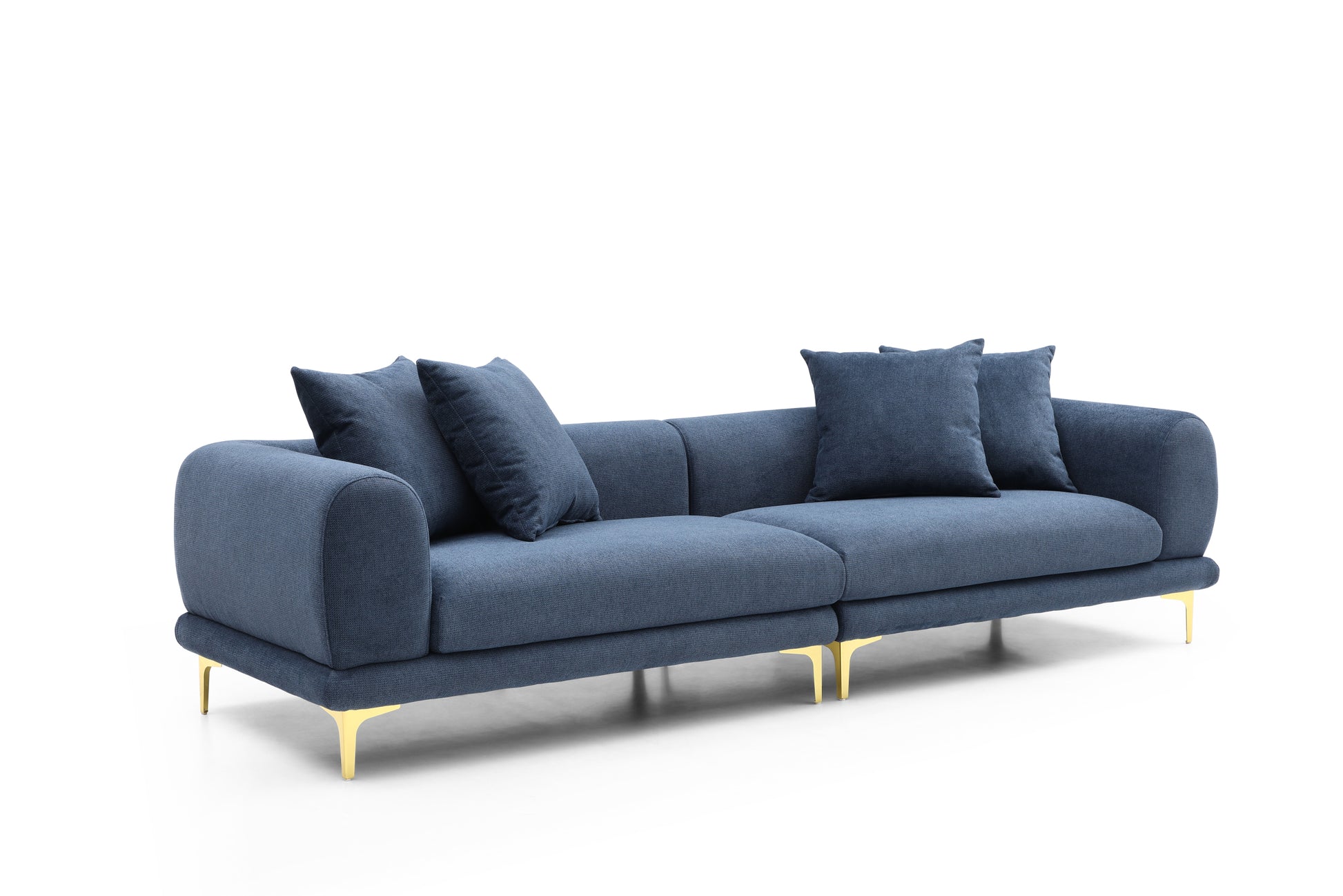 108.3'' Modern Sofa Couch 4 Seater Fabric Sofa For Livingroom Office Blue Blue Fabric
