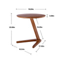 Coolmore Side Table Round, Small Accent Table Modern End Table For Living Room Bedroom Office Brown Solid Wood