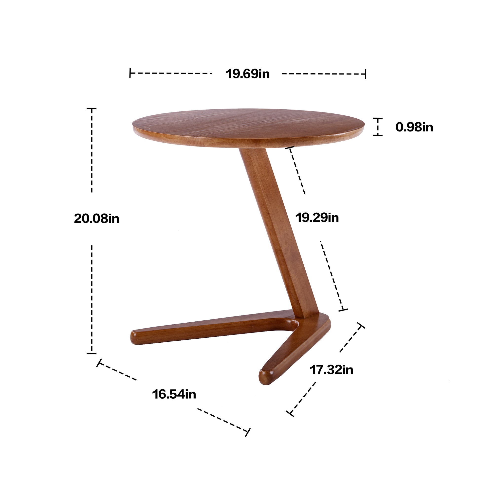 Coolmore Side Table Round, Small Accent Table Modern End Table For Living Room Bedroom Office Brown Solid Wood