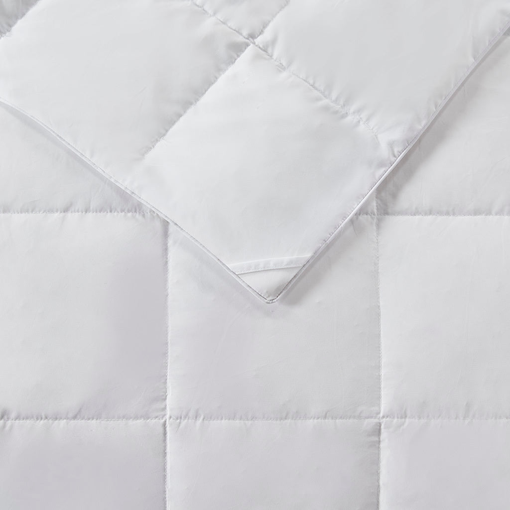 Goose Feather And Down Filling All Seasons Blanket White Microfiber