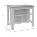 Roblar 8 Shelf 2 Door 2 Piece Kitchen Set, Kitchen Island And Pantry Cabinet White And Light Gray White Mdf