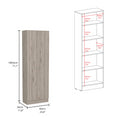 Roblar 8 Shelf 2 Door 2 Piece Kitchen Set, Kitchen Island And Pantry Cabinet White And Light Gray White Mdf