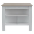 Roblar 8 Shelf 2 Door 2 Piece Kitchen Set, Kitchen Island And Pantry Cabinet White And Light Gray White Mdf